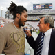 LaVar Arrington and Joe Paterno (Joe Hermitt/The Patriot-News, 2007)